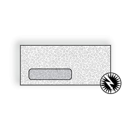 #10 Digi-Clear Window Confetti Tint, 4-1/8" x 9-1/2", White Sulphite, Black Confetti Tint, Diagonal Seams, (Box of 500)
