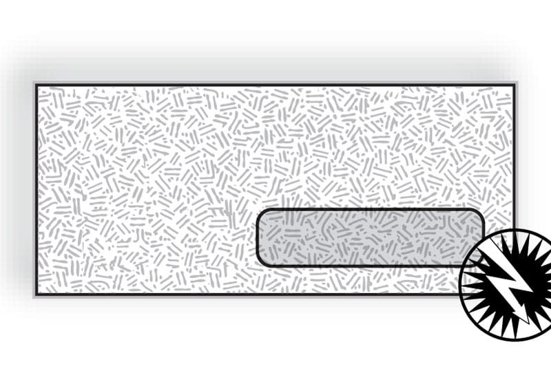 #10 Side Seam Digi-Clear Window Confetti Tint, 4-1/8" x 9-1/2", White Sulphite, Black Confetti Tint (Box of 500)