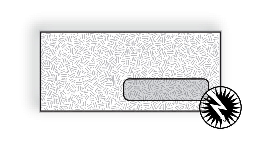 #10 Side Seam Digi-Clear Window Confetti Tint, 4-1/8" x 9-1/2", White Sulphite, Black Confetti Tint (Box of 500)