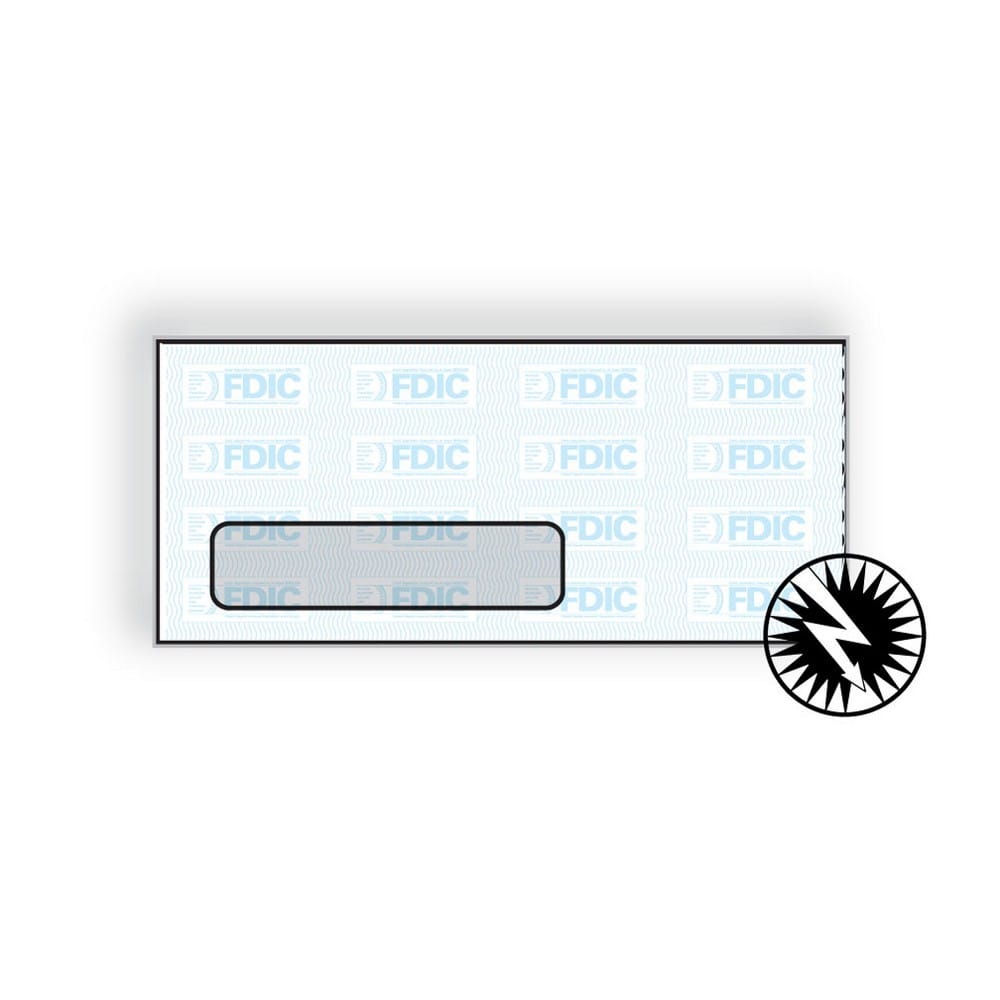 #6-3/4 Digi-Clear Window Envelopes, 3-5/8" x 6-1/2", White, Blue FDIC Inside Tint, Diagonal Seams, (Box of 500)