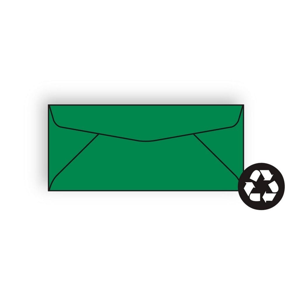 #6-3/4 Regular Envelopes, 3-5/8" x 6-1/2", 24#, Recycled, Brightly Colored Green, Acid Free, No Window (Box of 500)