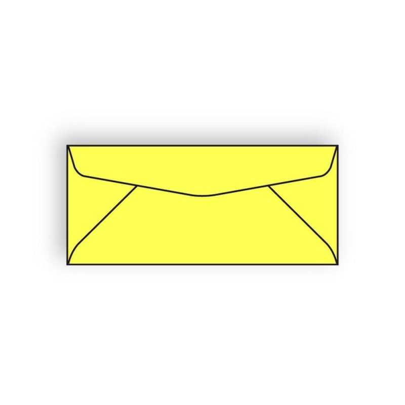#6-3/4 Regular Envelopes, 3-5/8" x 6-1/2", 24#, Brightly Colored Lemon, Acid Free, Diagonal Seam, No Window (Box of 500)