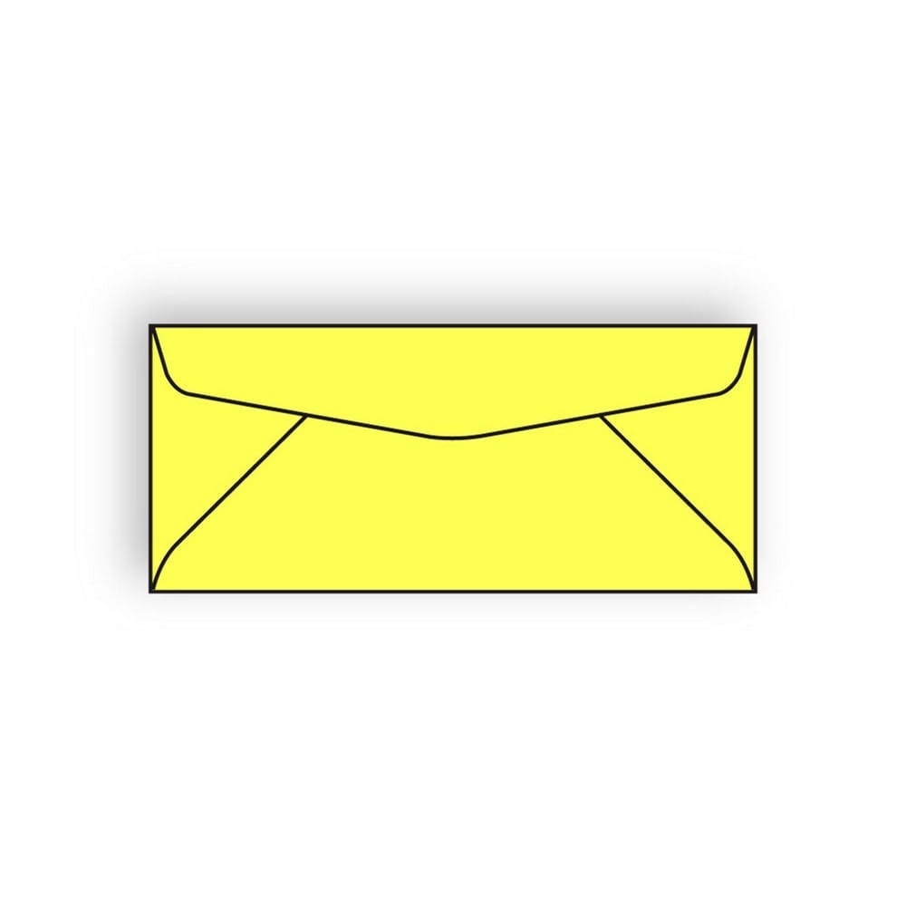 #6-3/4 Regular Envelopes, 3-5/8" x 6-1/2", 24#, Brightly Colored Lemon, Acid Free, Diagonal Seam, No Window (Box of 500)