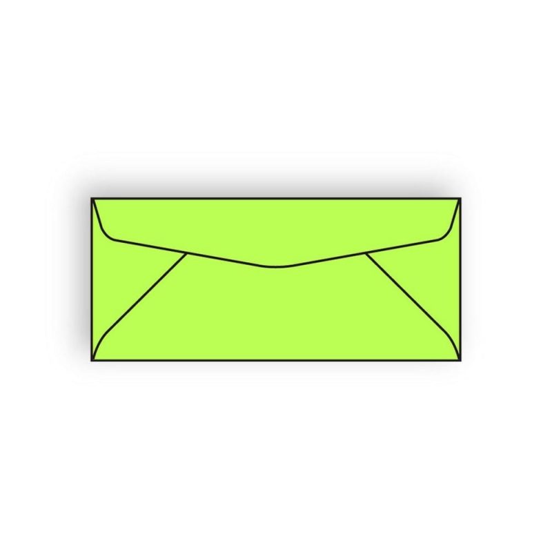 #6-3/4 Regular Envelopes, 3-5/8" x 6-1/2", 24#, Brightly Colored Lime, Acid Free, Diagonal Seam, No Window (Box of 500)