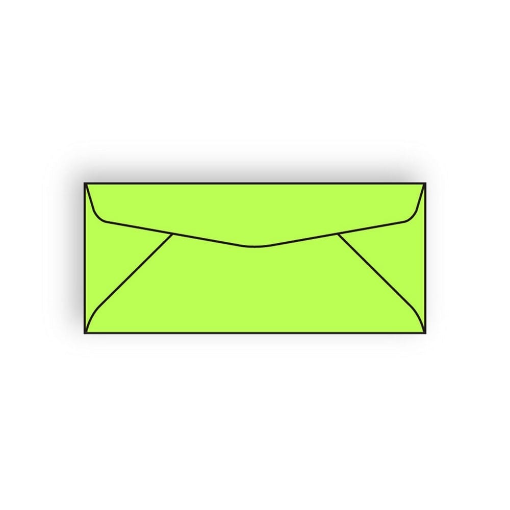 #6-3/4 Regular Envelopes, 3-5/8" x 6-1/2", 24#, Brightly Colored Lime, Acid Free, Diagonal Seam, No Window (Box of 500)
